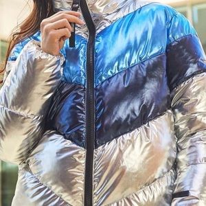 Juicy Couture Women’s Metallic Puffer Zip-Up Jacket